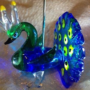 Glass Peacock holder